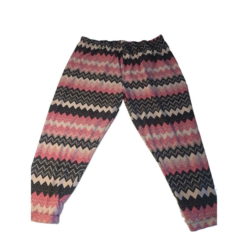 Faded Glory Multi Pink White Chevron Print Legings Launge Pant 10-12 / L MINT